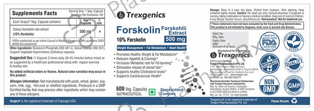 Trexgenics Forskolin Veg Capsule