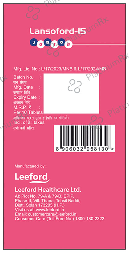 Lansoford Junior 15mg Tablet DT