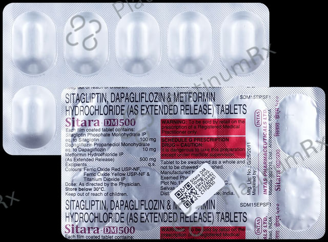 Sitara DM 10/500/100mg Tablet ER 10s