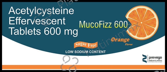 Mucofizz 600 Effervescent Orange Sugar Free Tablet 10s
