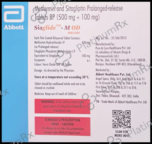 Siaglide M OD 100/500mg Tablet PR 15s