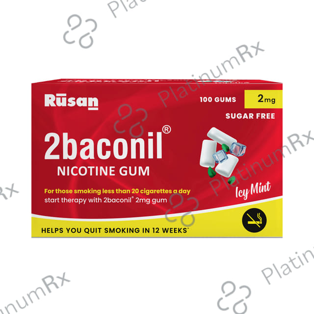 2baconil 2mg Nicotine Chewing Gum - Sugar-Free - Flavour Icy Mint