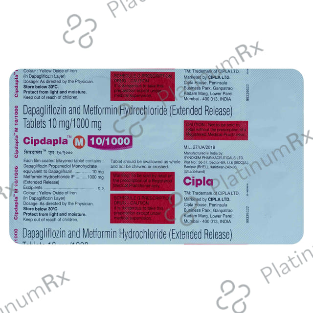 Cipdapla M 10/1000mg Tablet 10s