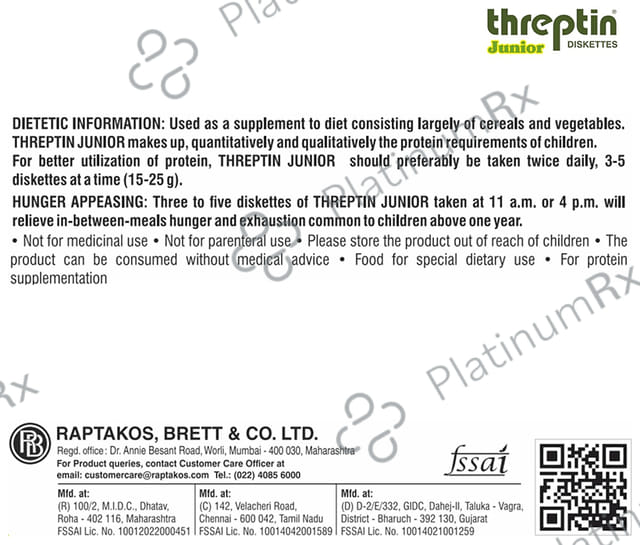 Threptin Junior Delicious High Calorie Protein Supplement Diskette 250gm