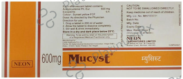 Mucyst 600mg Tablet 10s