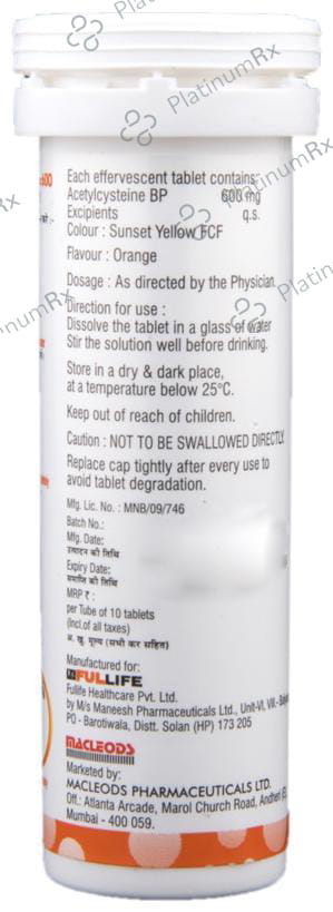 Effenac 600 Effervescent Tablet Orange