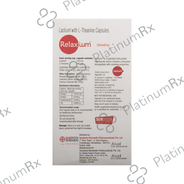 Relaxium Lactium Capsule 15 Capsule
