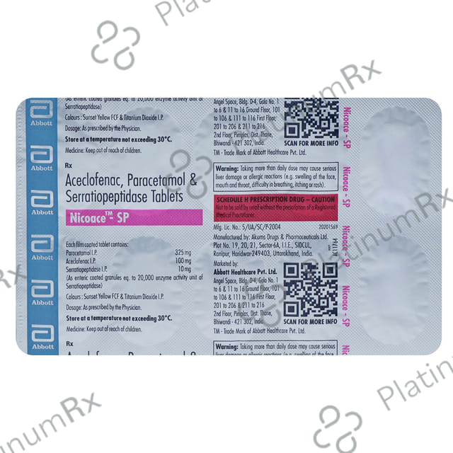 Nicoace SP 325mg Tablet 10s