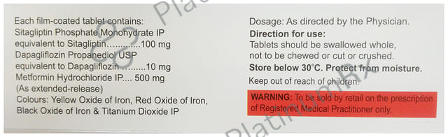 Sitapride Dm 100/10/500mg Tablet 10s