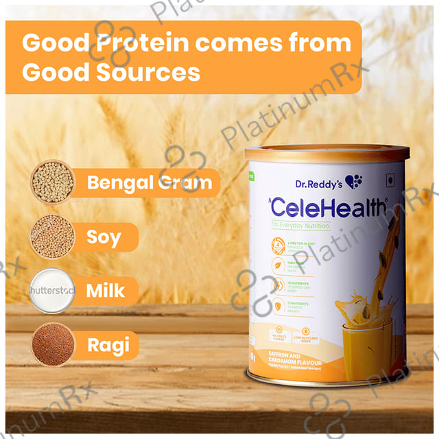 Dr Reddy's CeleHealth Nutritional Drink Low Glycemic Index, No Added Sugars Saffron and Cardamom