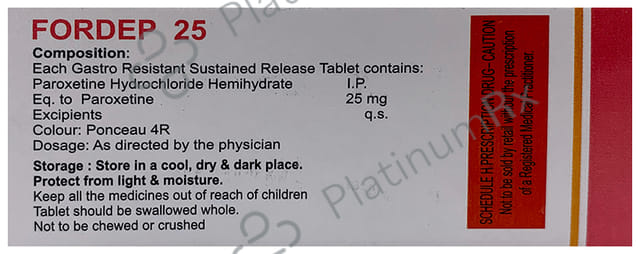 Fordep 25mg Tablet SR 10s