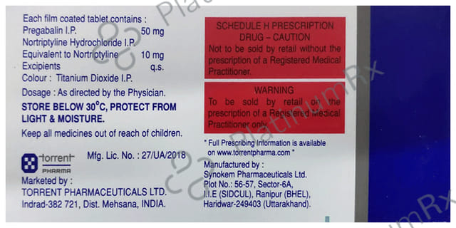 Pregalin NT 50/10mg Tablet 10s