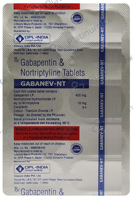 Gabanev-NT 400mg/10mg Tablet