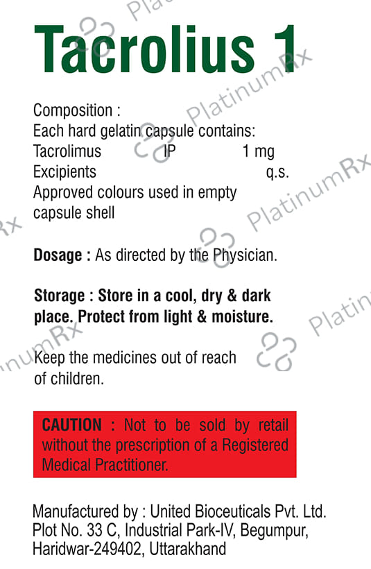 Tacrolius 1mg Capsule 10s