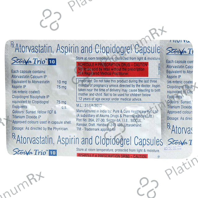 Storva Gold 10/75/75mg Capsule 10s