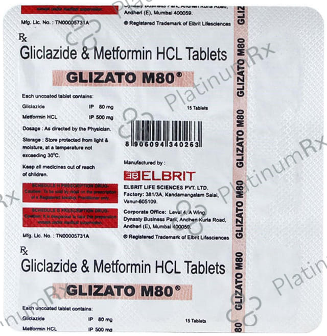 Glizato M 80/500mg Tablet 15s