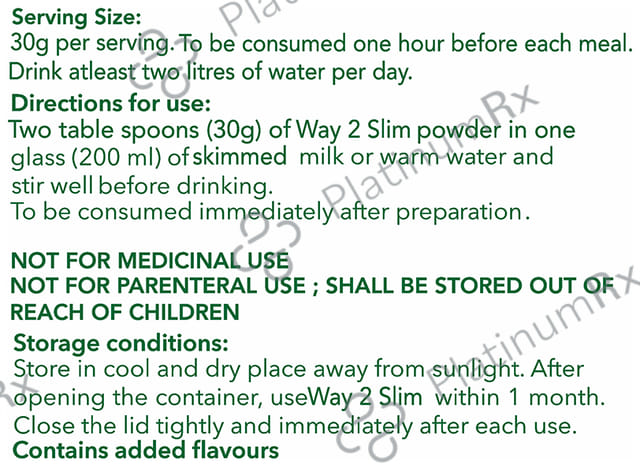 Evexia Way2Slim with Vitamins & Garcinia for Weight Management Vanilla Flavour Powder 500gm