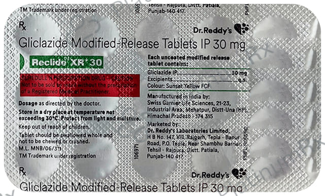 Reclide XR+ 30mg Tablet 15s