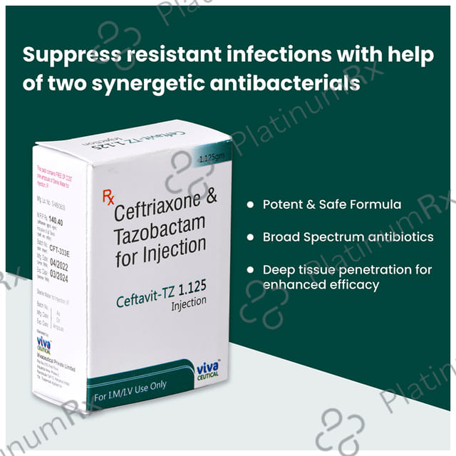Ceftavit TZ 1.125gm Injection 1s