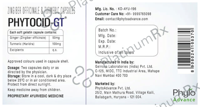 Phytocid -GT for Indigestion, Gas & Acidity Capsule