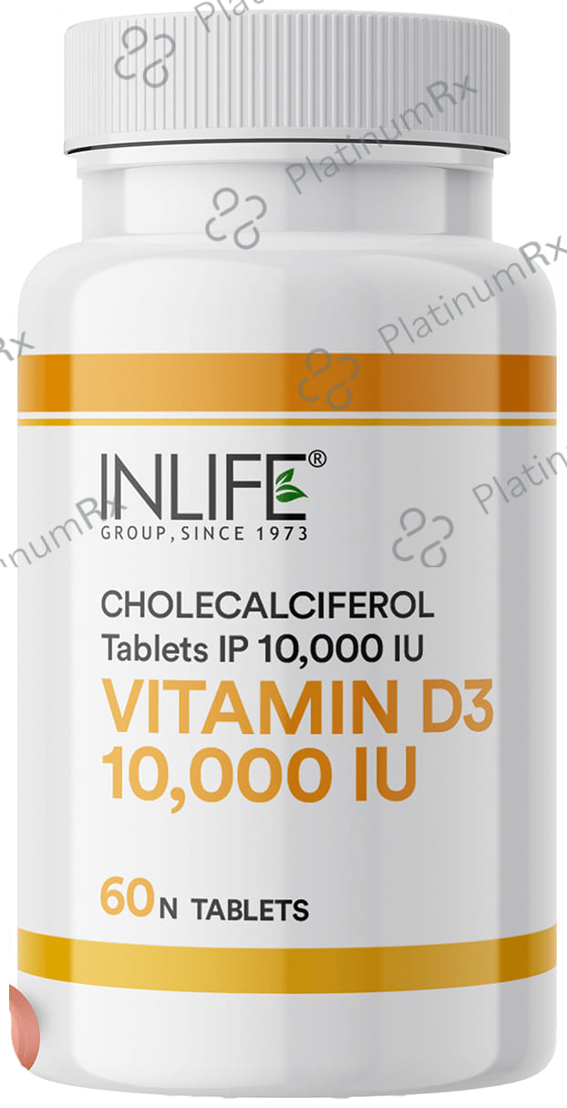 Inlife Vitamin D3 10000 IU Cholecalciferol Chewable Tablet 60s