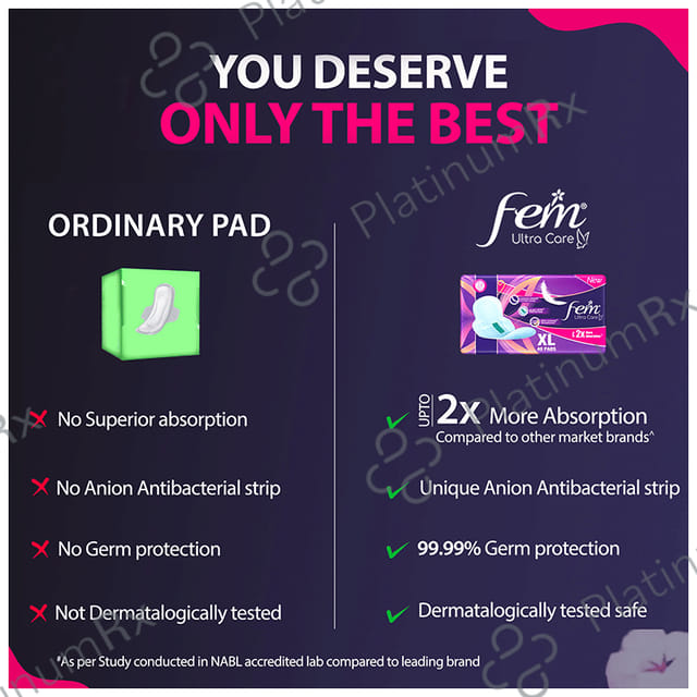 Fem Ultra Care Sanitary Pads XL 20 pads