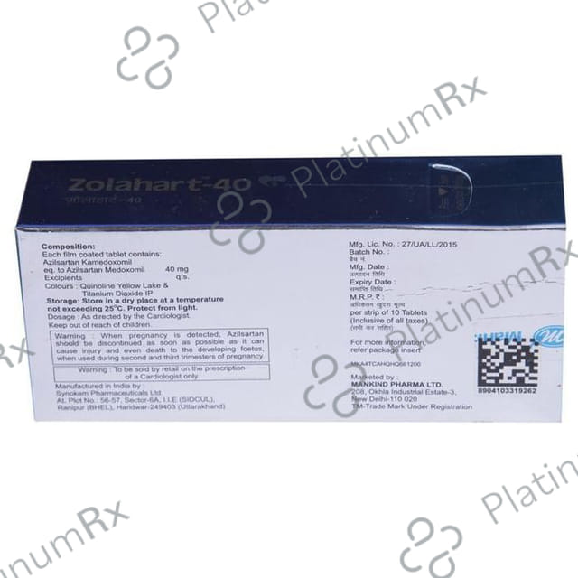 Zolahart 40mg Tablet 10s