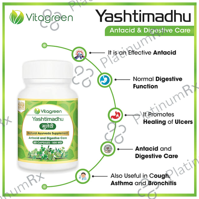 Vitagreen Yashtimandhu 500mg Capsule 60s