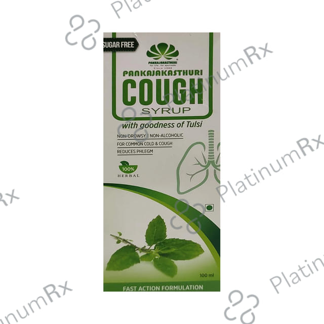 Pankajakasthuri Tulsi Flavour Sugar Free Cough Syrup 100ml