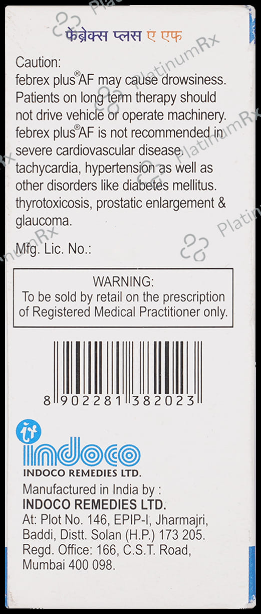 Febrex Plus AF 2/5mg Syrup 60ml