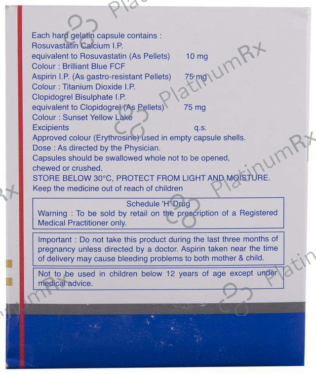 Rozucor Gold 10/75/75mg Capsule 10s