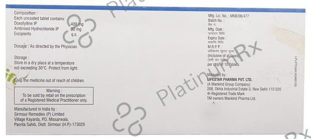 Ventidox Bro 30/400mg Tablet 10s