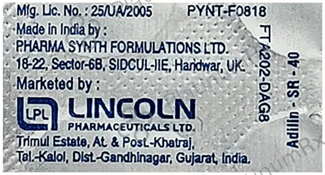 Adilan 40mg Tablet SR 10s