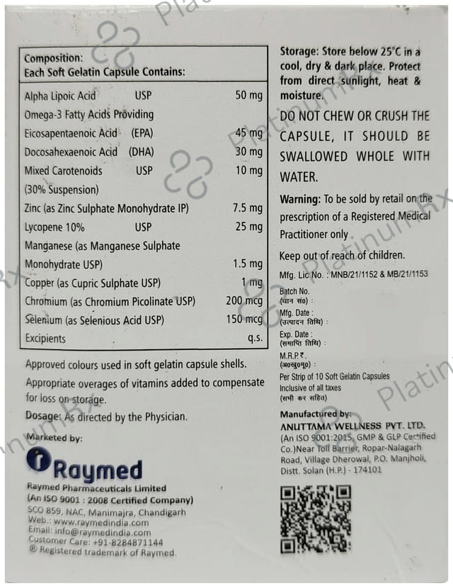 Rayvit Plus ALA, Omega 3 Soft Gel Capsule 10s