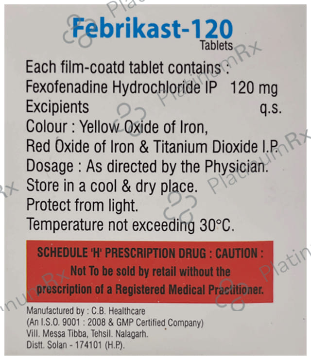 Febrikast 120mg Tablet