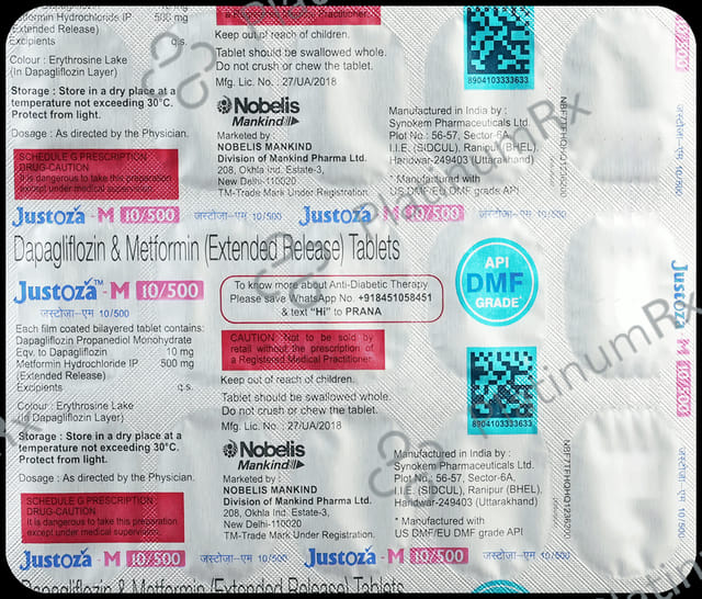 Justoza M 10/500mg Tablet ER 15s