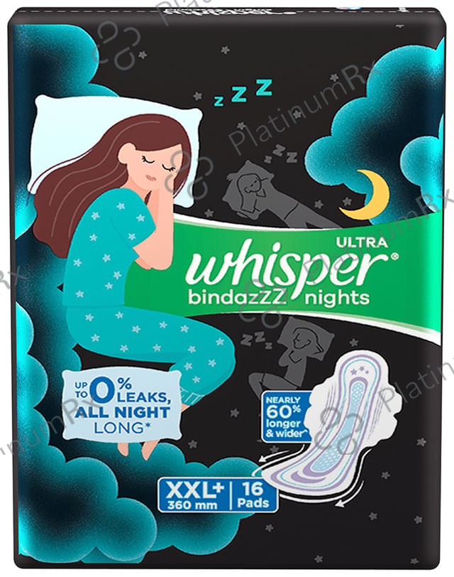 Whisper Bindazzz Nights Pads - Size XXL+ 16 pads