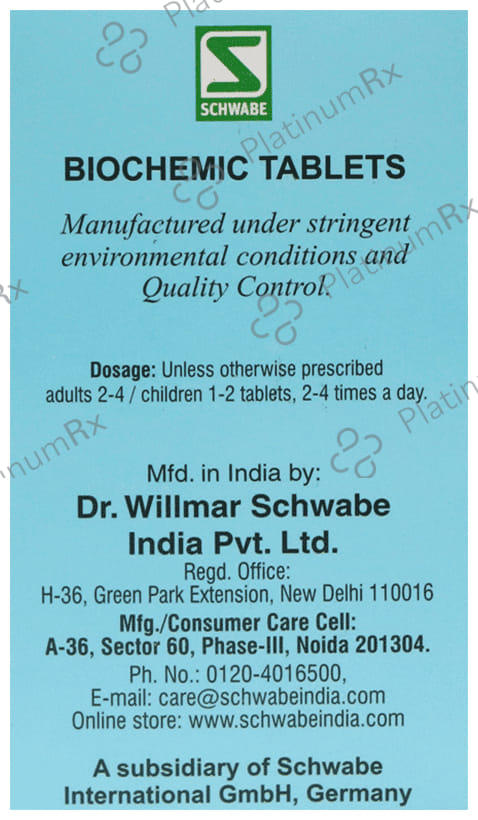 Dr Willmar Schwabe India Calcarea Fluorica Biochemic Tablet 6X