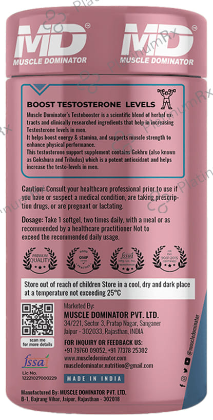 Muscle Dominator Testo Booster 1500mg Capsule