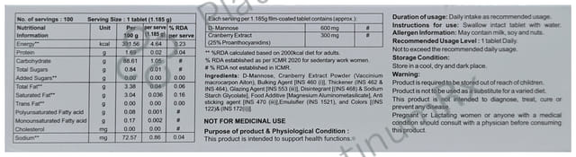 Cranpac D 600/300mg Tablet 10s