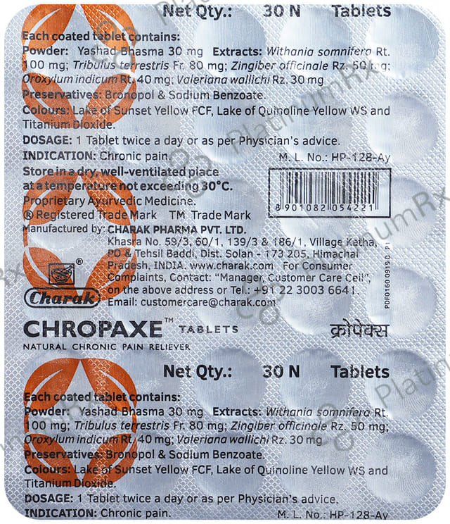 Charak Chropaxe Tablet 30s