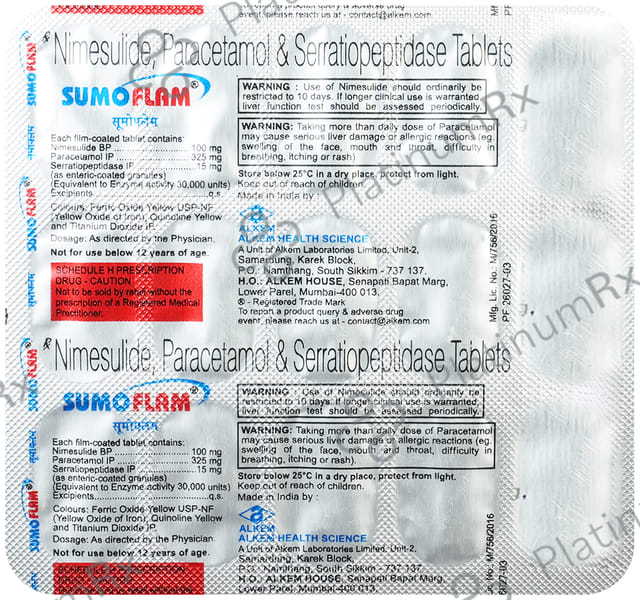 Sumoflam 100/325/15mg Tablet 15s