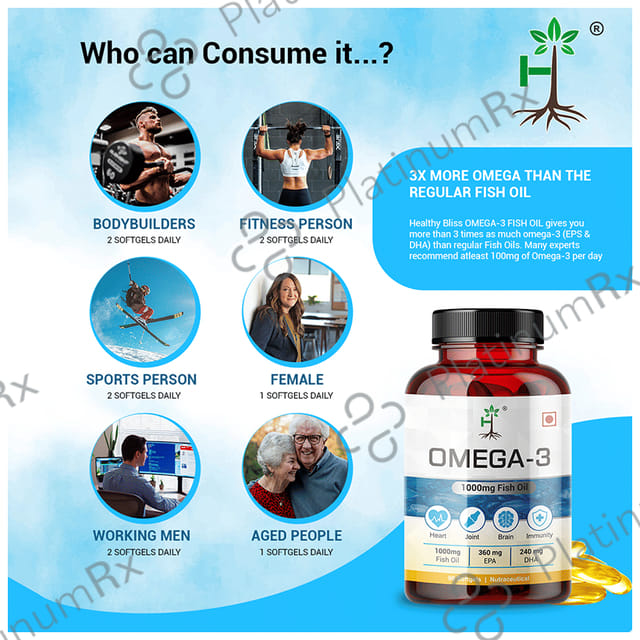 Humming Herbs Omega 3 1000mg Fish Oil Softgel Capsule