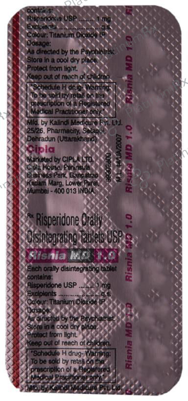 Risnia MD 1mg Tablet DT 10s