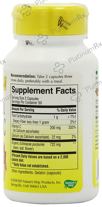 Nature's Way Echinacea & Vitamin C 100mg Capsule (100 Each)
