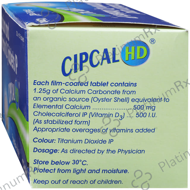 Cipcal HD 500mg/500IU Tablet 15s