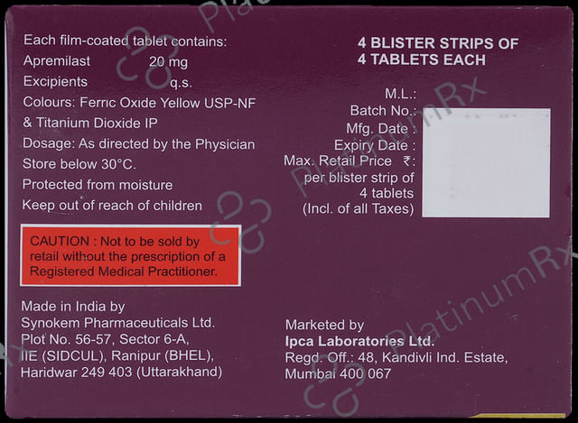 Apraize 20mg Tablet 4s