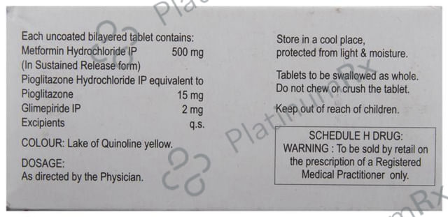 Glimy MP 2/500/15mg Tablet SR 10s