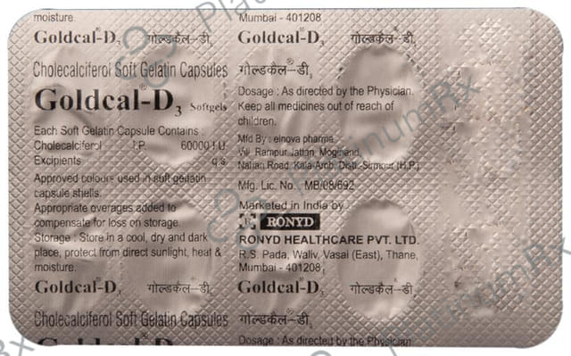 Goldcal D3 Softgels 4s