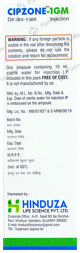 Cipzone 1GM Injection